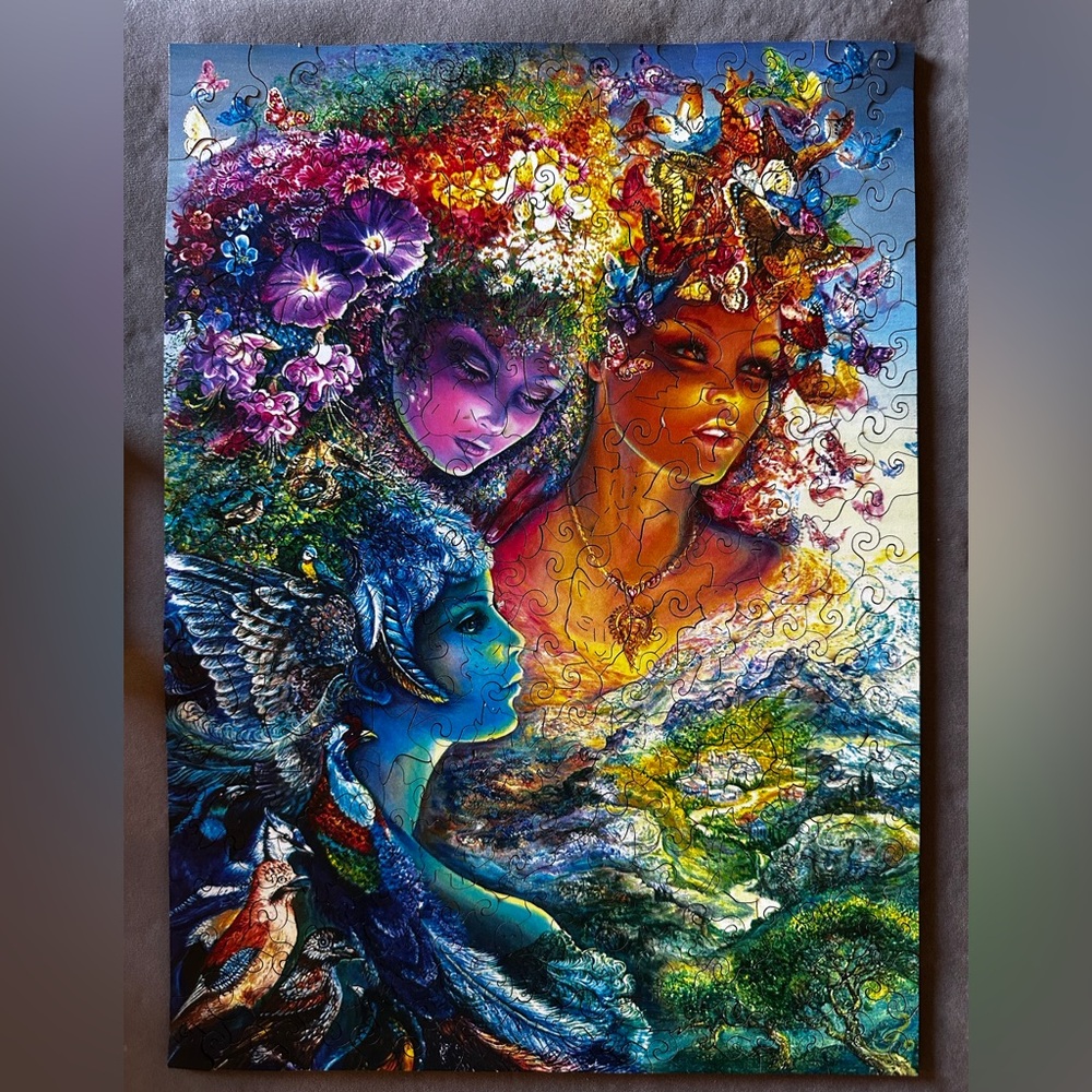 Vibrant Triple Muse Wooden Quordle Puzzle